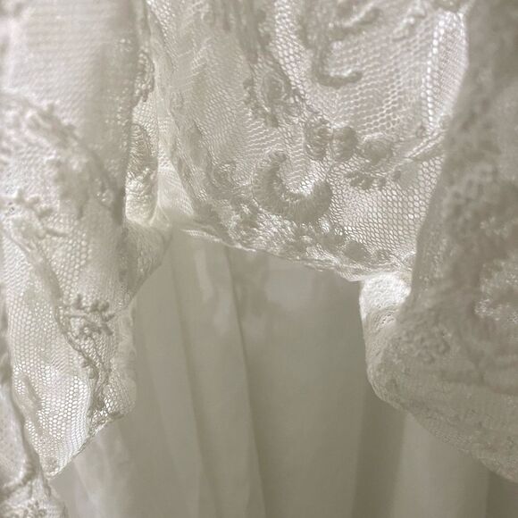 NWT Entro White Dress Embroidered Lace Overlay Crocheted Backless Babydoll - Picture 9 of 16